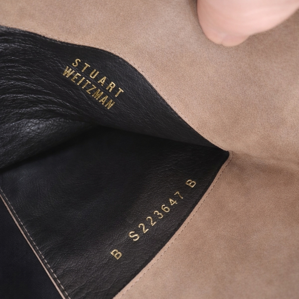 Women's Knee-High Suede Boots in Beige - Picture 4 of 4